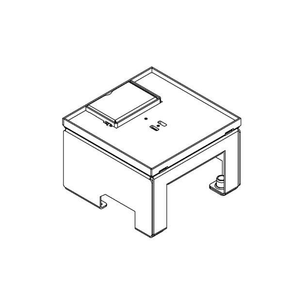 Produktbild UBD 132 051  -  Unterflur-Bodendose UBD 130 inkl. Deckel, flach (SVZ), ohne Kante, 5mm Vertiefung und 1 Schnurauslass